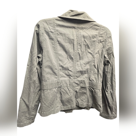 Ann Taylor Loft Jacket Small 6 Green Cargo Utility Military Long Sleeve Womens - Picture 2 of 9